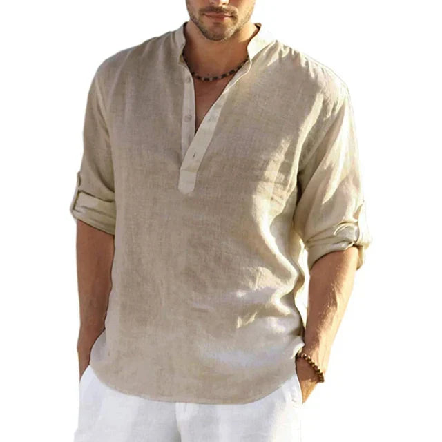 Camicia estiva in lino da uomo Sander