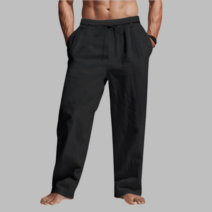 Pantaloni in lino con coulisse dal taglio rilassato