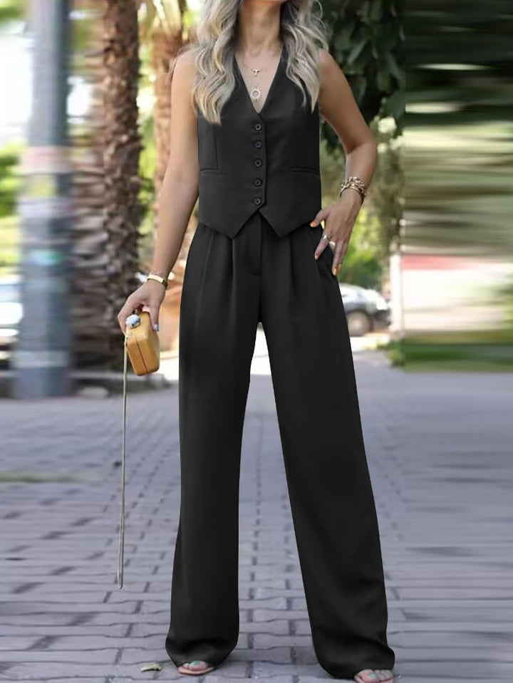 Elegante set di blazer senza maniche per donna