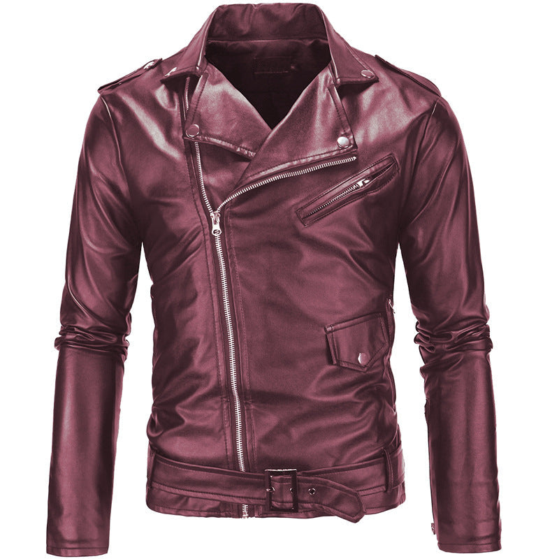 Giacca da motociclista in pelle da uomo
