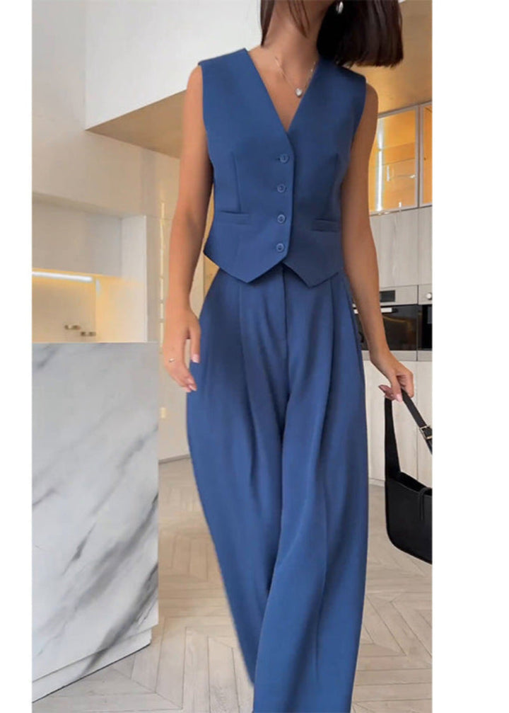 Elegante set di blazer senza maniche per donna