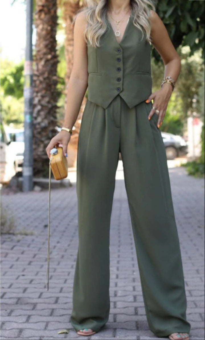 Elegante set di blazer senza maniche per donna