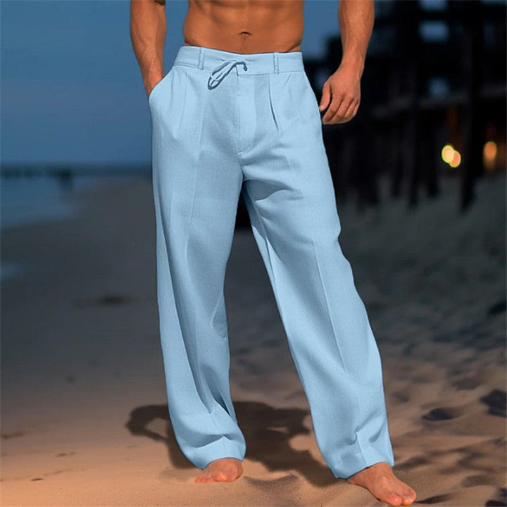 Pantaloni in lino con coulisse dal taglio rilassato
