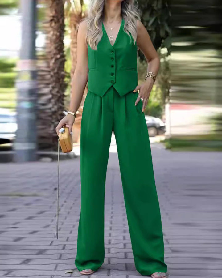 Elegante set di blazer senza maniche per donna