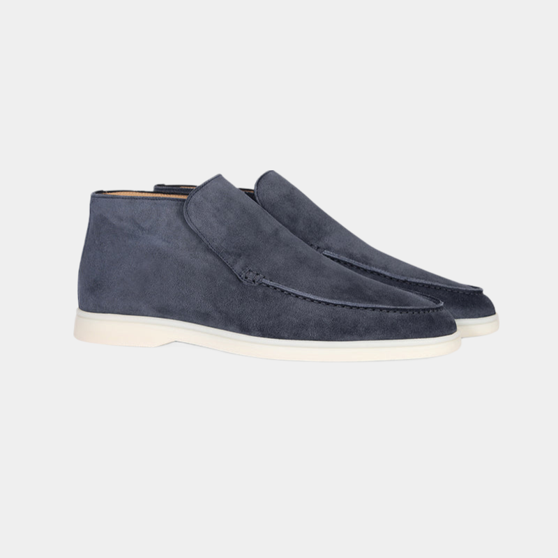 Mocassino elegante da uomo in pelle scamosciata di vitello