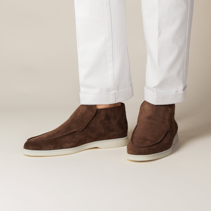 Mocassino elegante da uomo in pelle scamosciata di vitello