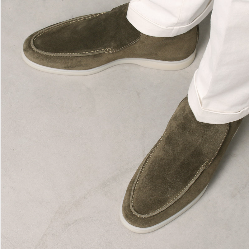Mocassino elegante da uomo in pelle scamosciata di vitello