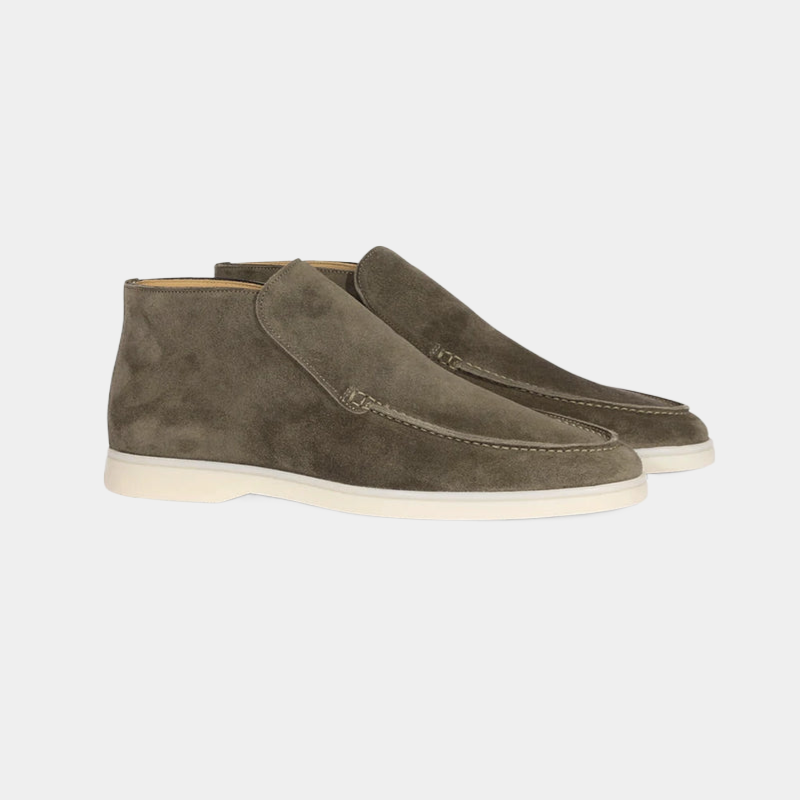 Mocassino elegante da uomo in pelle scamosciata di vitello