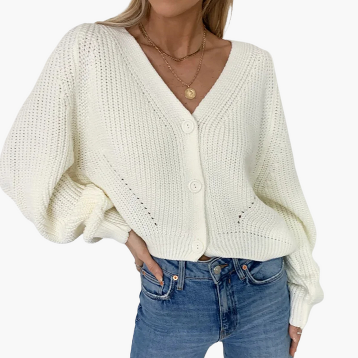 WarmVibe - Gilet da Donna in Maglia Spessa con Collo a V