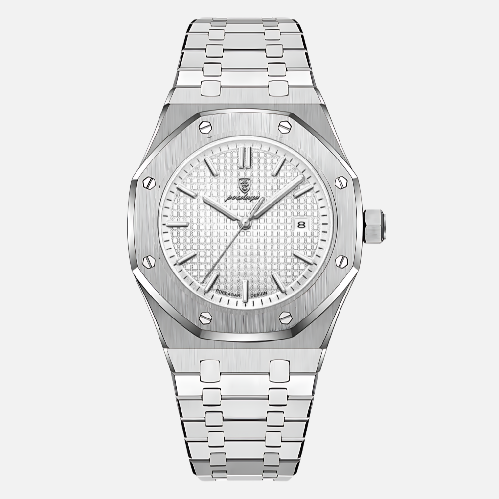 Elegante orologio da uomo in acciaio inossidabile