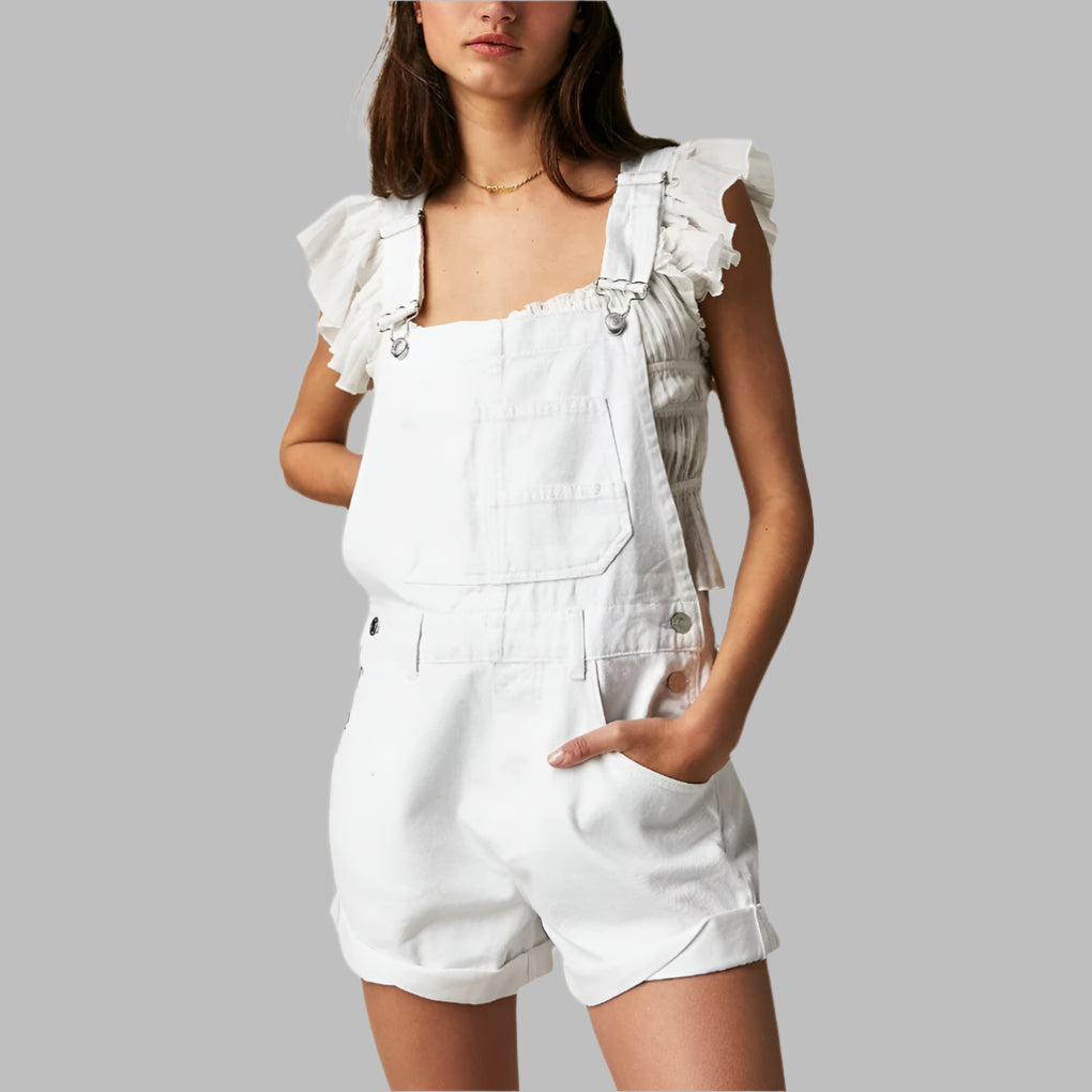 Tuta in denim senza maniche Casual Chic