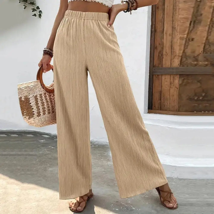 Lunara - Pantaloni Ampi con Vita Alta e Fascia Elasticizzata