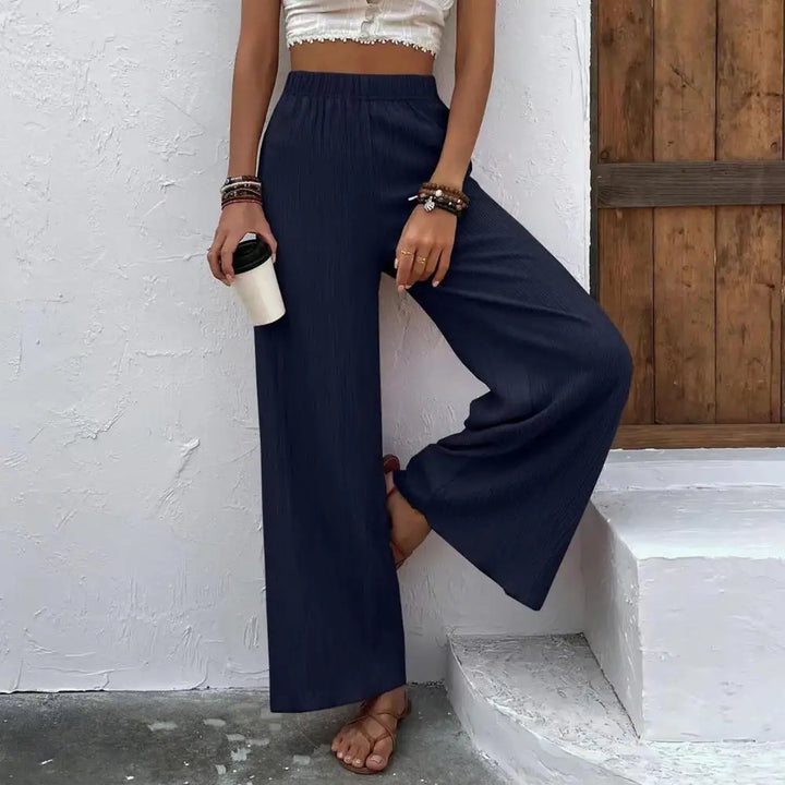 Lunara - Pantaloni Ampi con Vita Alta e Fascia Elasticizzata