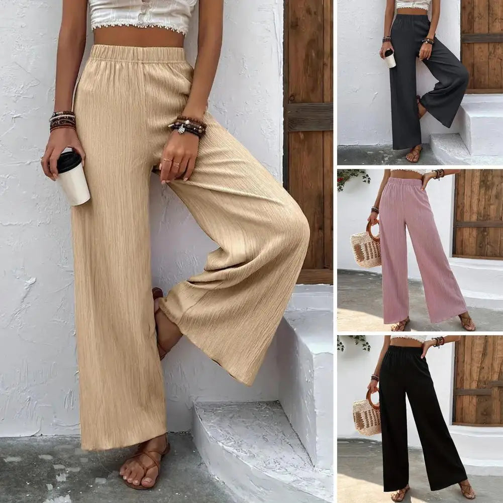 Lunara - Pantaloni Ampi con Vita Alta e Fascia Elasticizzata