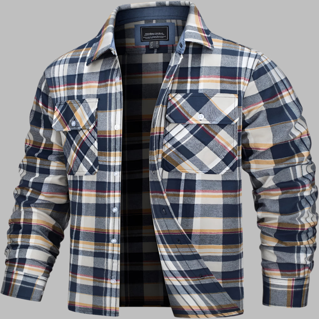 Camicia da boscaiolo in flanella di cotone a quadri