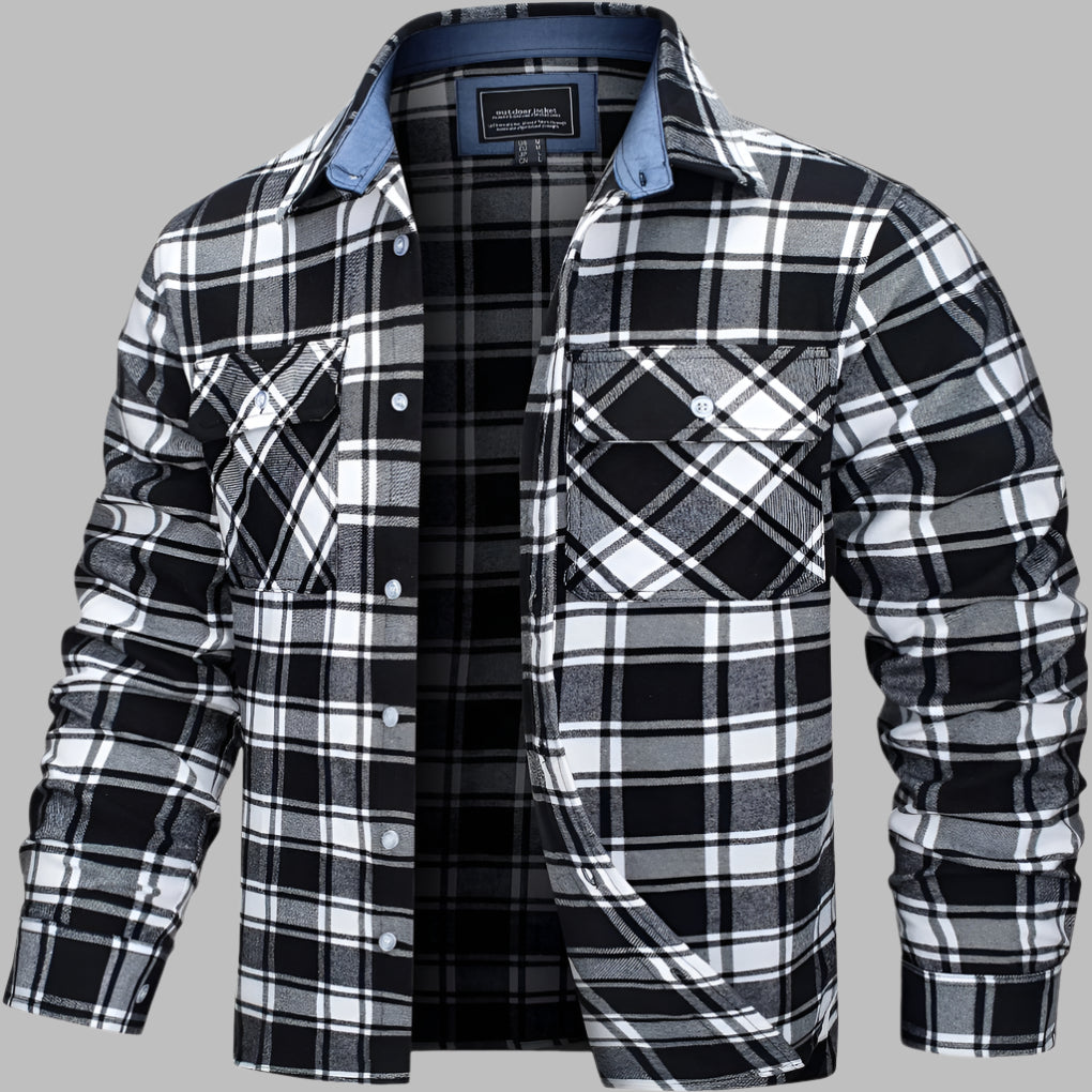 Camicia da boscaiolo in flanella di cotone a quadri