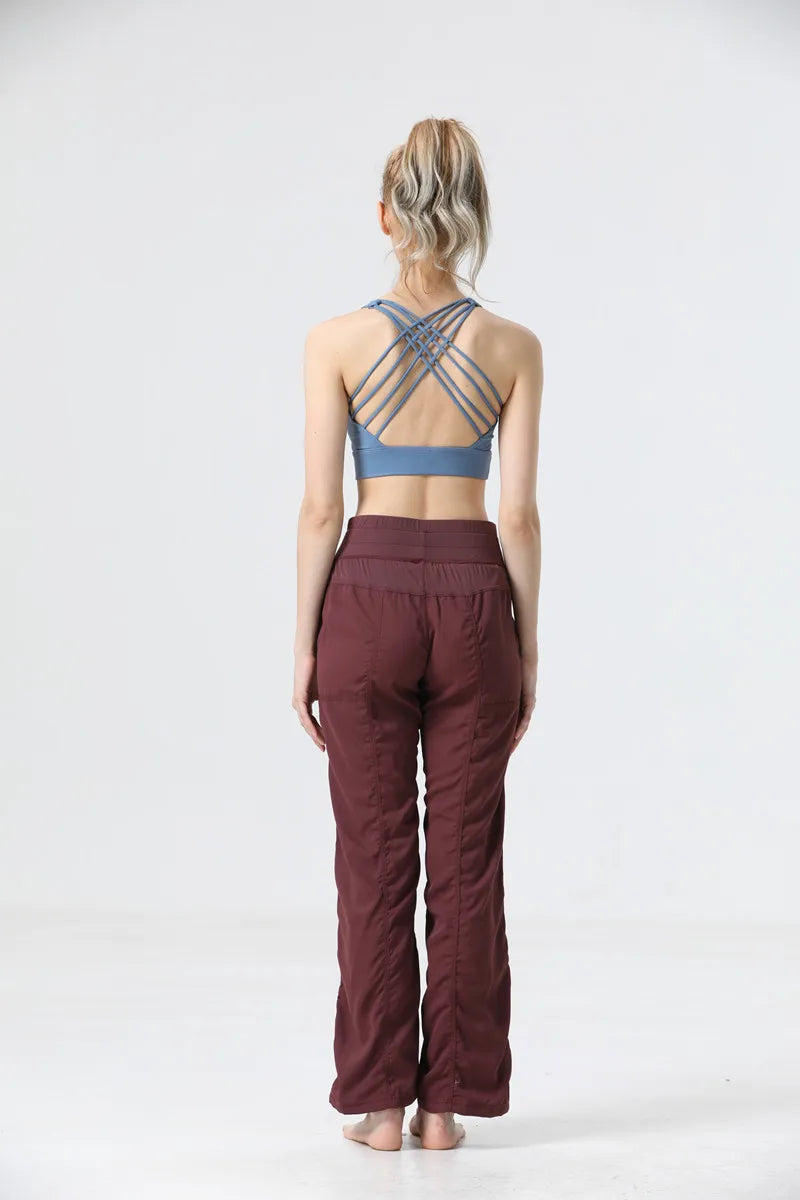 FlexEase - Pantaloni Yoga Donna Traspiranti con Vita Elastica
