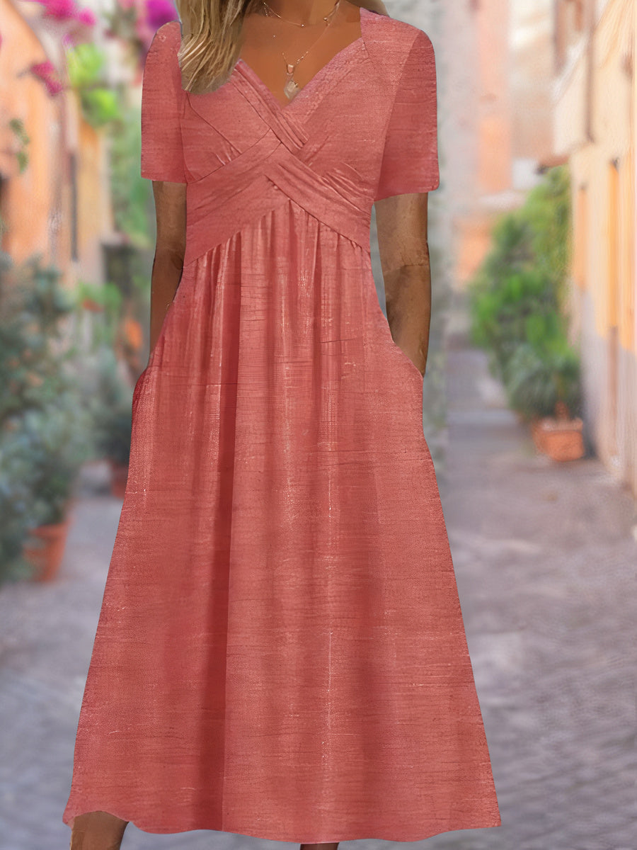 Elegante abito estivo con scollo a V
