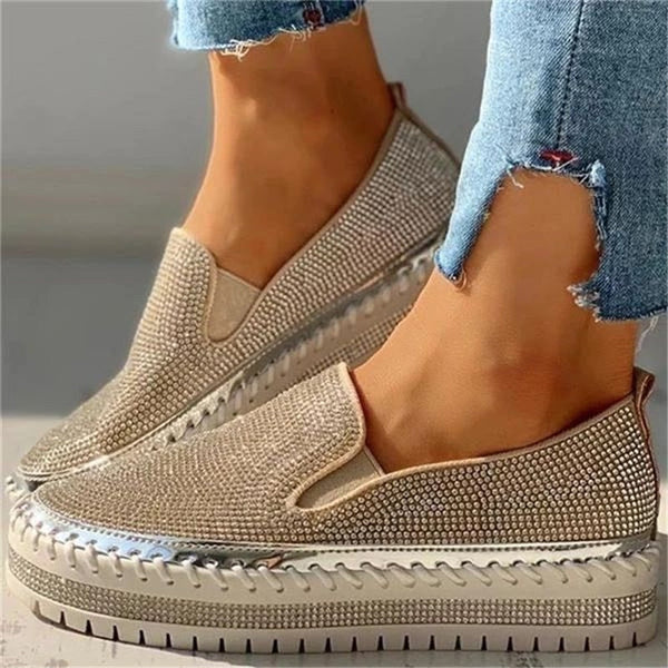 Scarpe slip-on di lusso con dettagli scintillanti per le donne