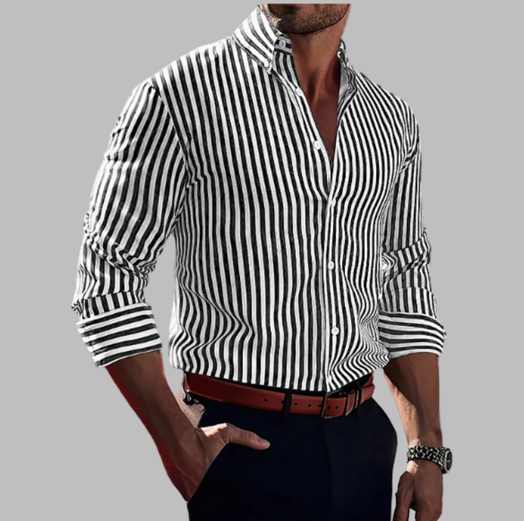 Camicia in cotone a righe