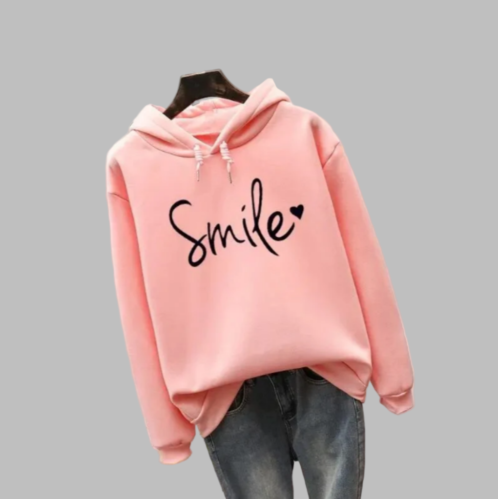 Felpa con cappuccio Smile da donna