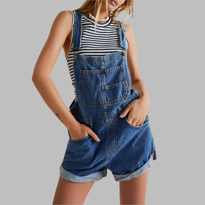 Tuta in denim senza maniche Casual Chic