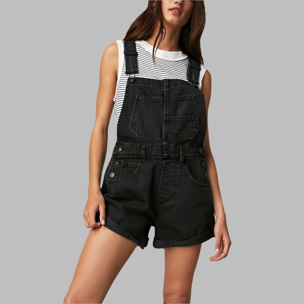 Tuta in denim senza maniche Casual Chic
