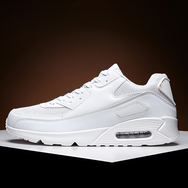 Sneakers da uomo con suola alta in pelle bianca