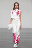 Completo due pezzi da donna con design floreale in grassetto