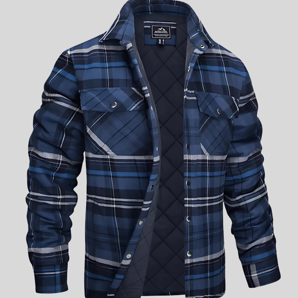 Camicia da boscaiolo in flanella di cotone a quadri
