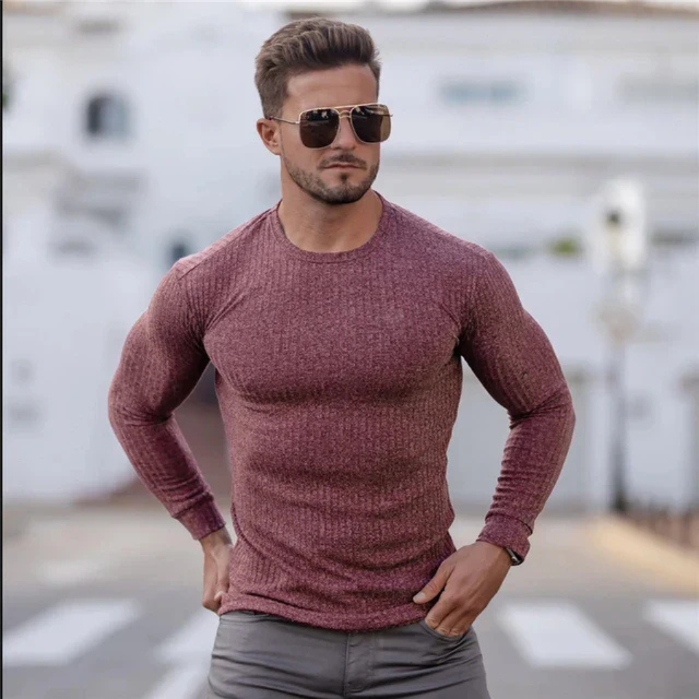 Maglione girocollo in maglia da uomo