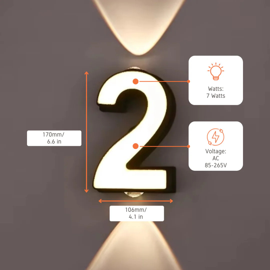 Números cívicos a LED