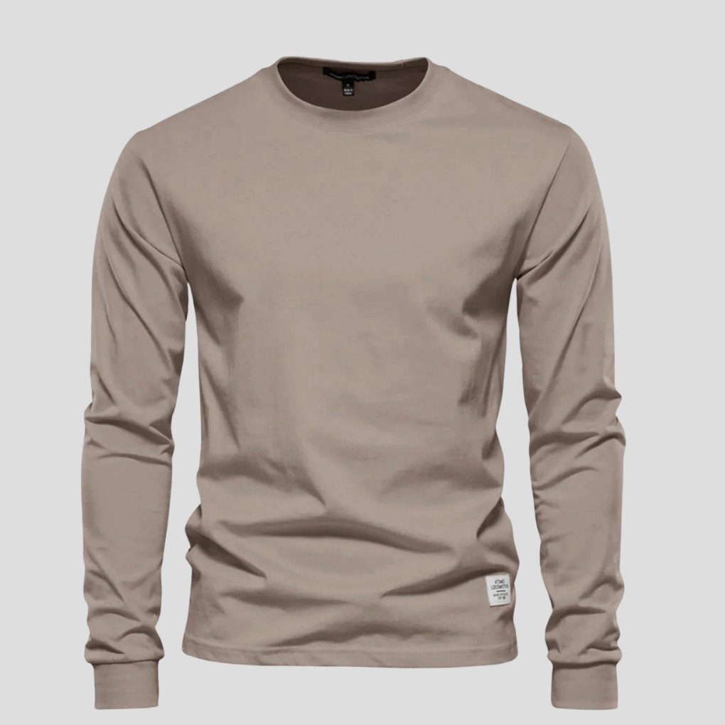 Camicia da uomo a maniche lunghe e scollo tondo – Stile classico per tutti i giorni