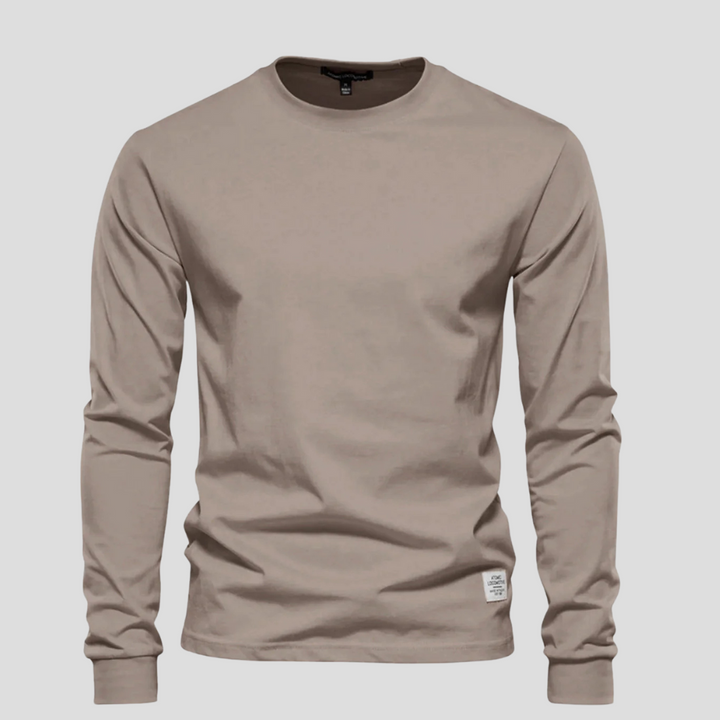 Camicia da uomo a maniche lunghe e scollo tondo – Stile classico per tutti i giorni