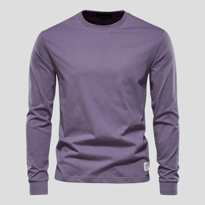 Camicia da uomo a maniche lunghe e scollo tondo – Stile classico per tutti i giorni