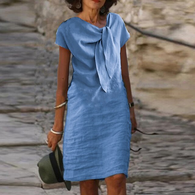 Tubino elegante da donna a maniche corte (lunghezza mini)