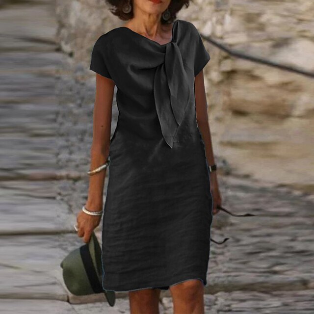 Tubino elegante da donna a maniche corte (lunghezza mini)