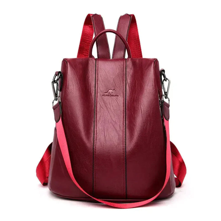 Zaino antifurto in pelle da donna