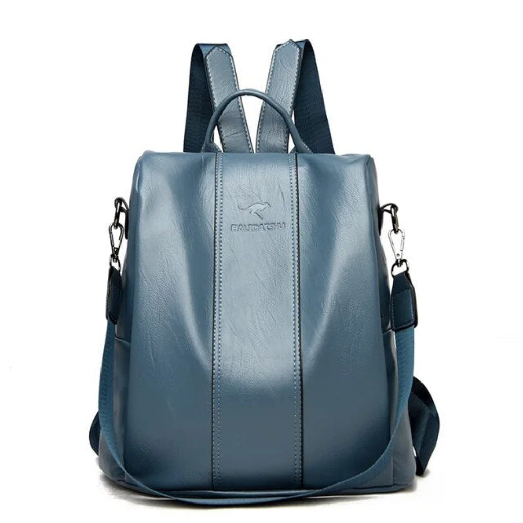 Zaino antifurto in pelle da donna