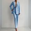 Set elegante da donna composto da blazer e pantaloni a vita alta