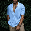 Camicia estiva da uomo in lino con chiusura a bottoni