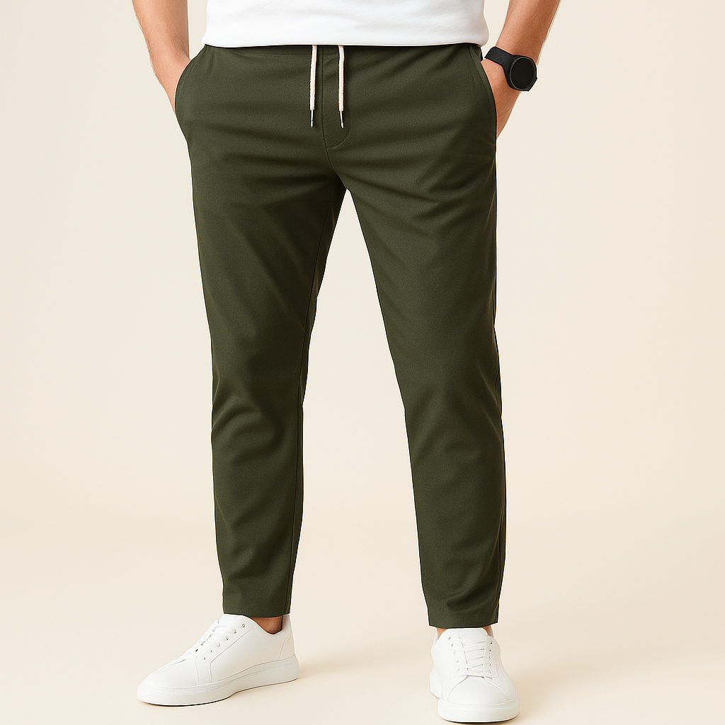 Pantaloni slim fit con coulisse da uomo