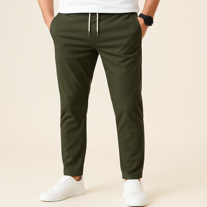 Pantaloni slim fit con coulisse da uomo