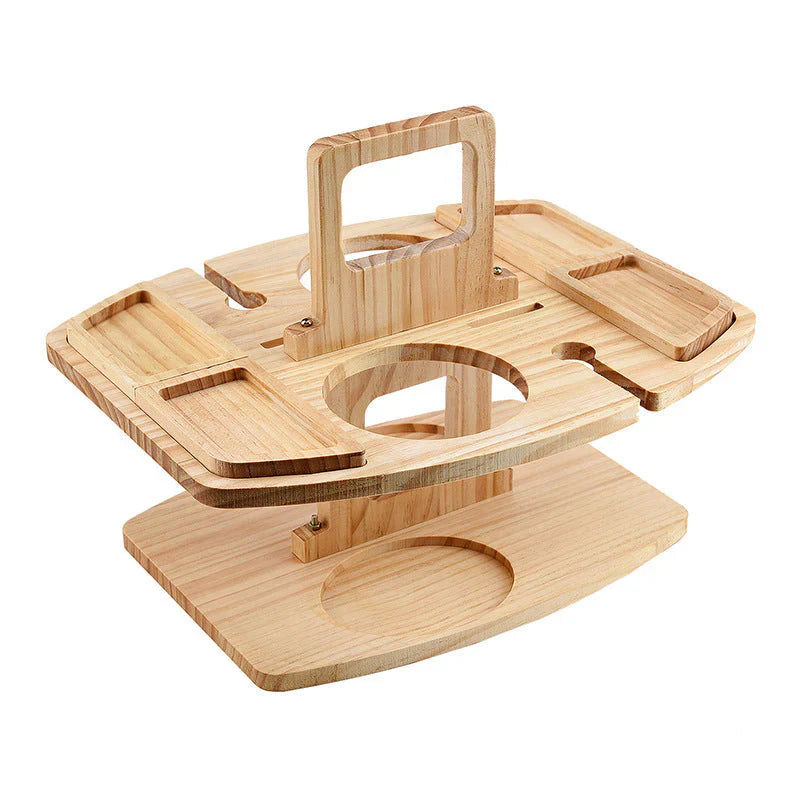 Tavolo da vino portatile in legno per picnic