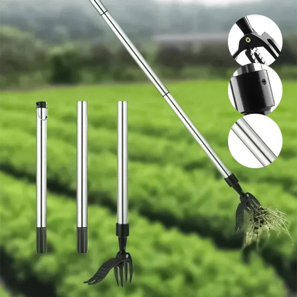Estirpatore di erbacce staccabile con manico lungo regolabile