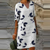 Vestito estivo da donna con stampa a foglie