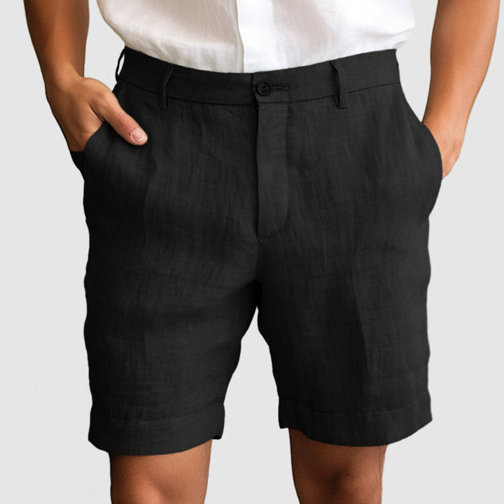 Pantaloncini casual in cotone e lino da uomo