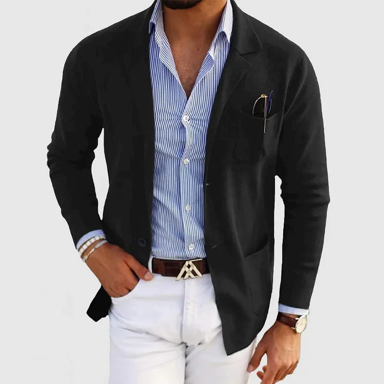 Blazer da uomo con tasche a patta casual per uomo