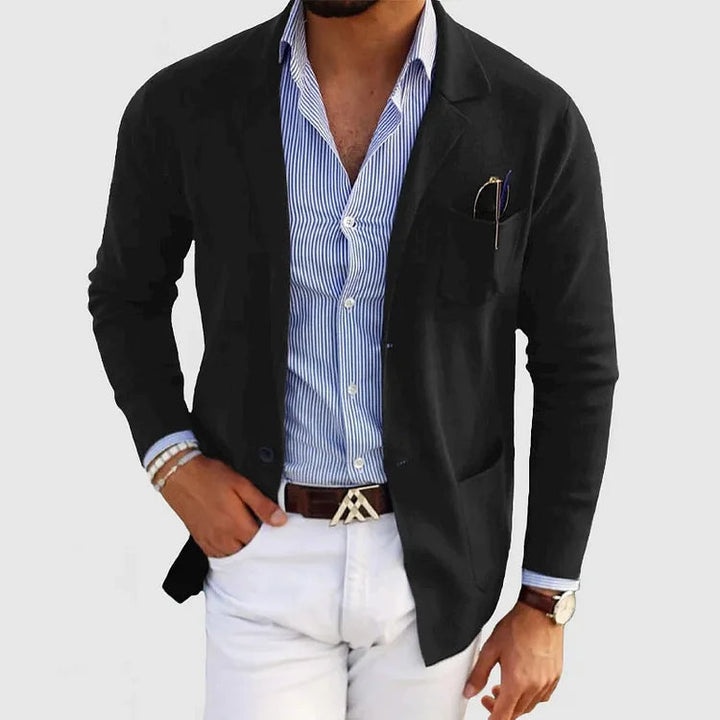 Blazer da uomo con tasche a patta casual per uomo