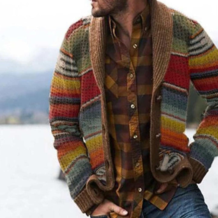 Cardigan a righe da uomo